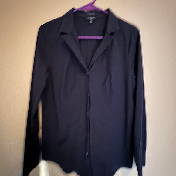 Talbots, size 8, grey gray blouse, wrinkle resistant - Picture 1 of 6